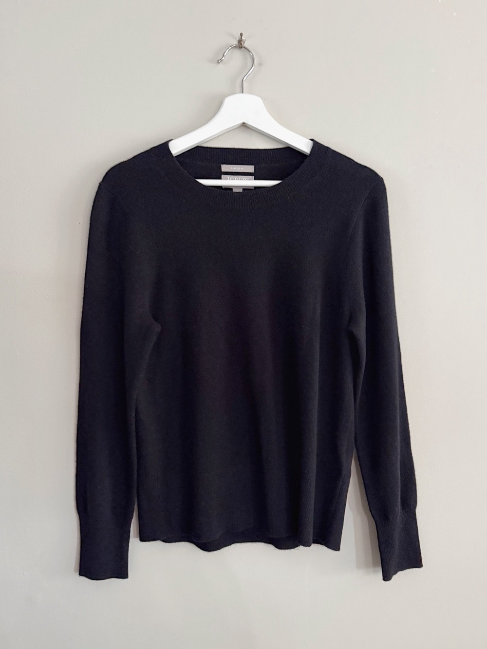 J.Crew Cashmere Sweater Women S Black Classic Fit Crewneck Quiet Luxury Capsule